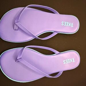 TKEES Girls Purple and Teal Flip Flops